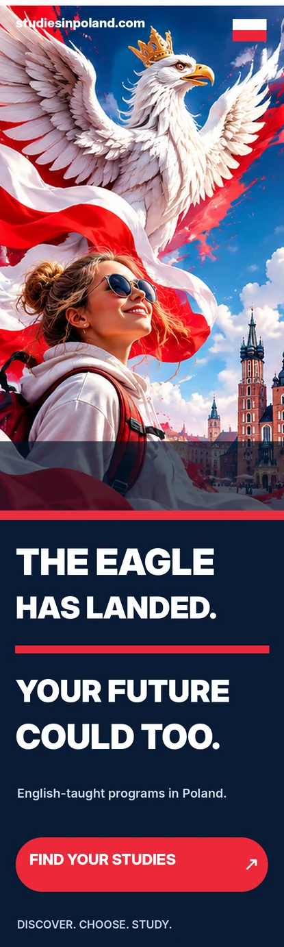 The eagle has landed. Your future could too. Prepare for studying in Poland.