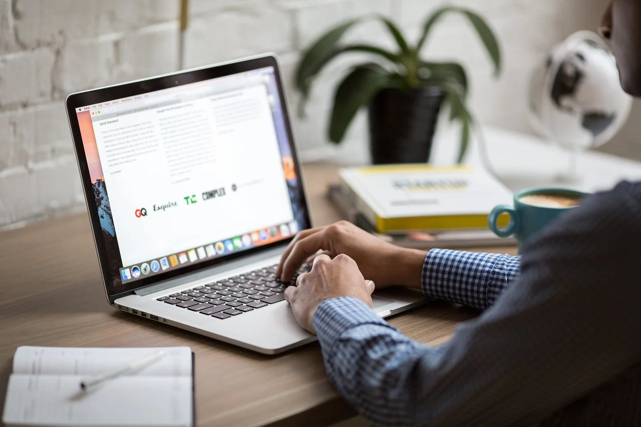 A person using a laptop
