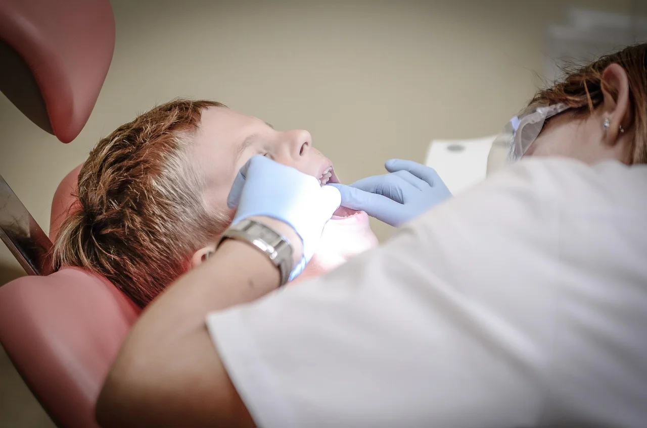A patient receiving dental treatment