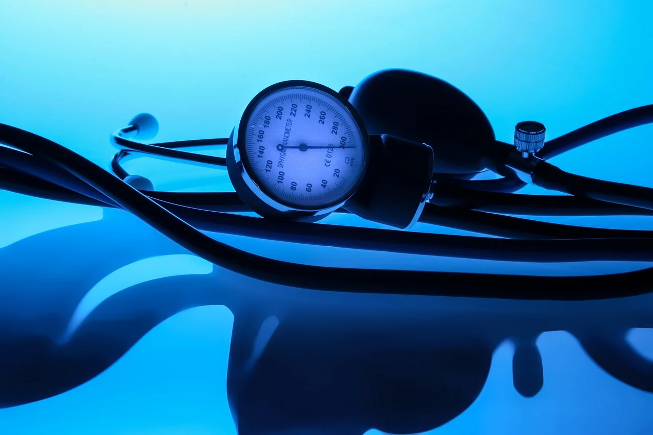 Stethoscope and blood pressure gauge